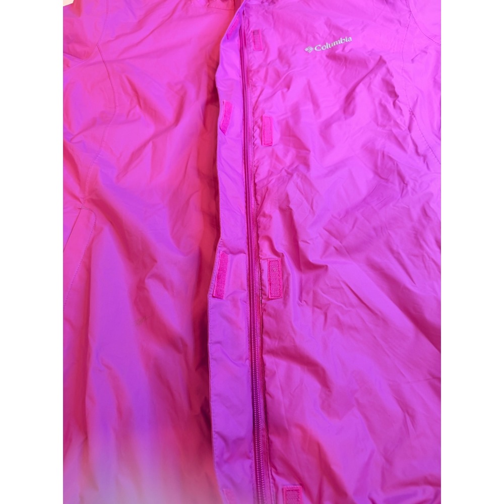 Columbia Arcadia II Womens XL Pink Omni-Tech Waterproof Hooded Rain Jacket - Picture 6 of 11